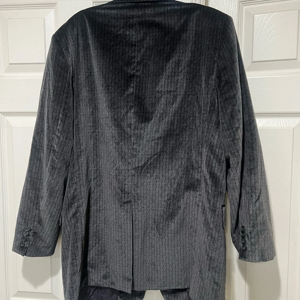 THEORY ‎ Luxe Plush Velvet Tuxedo Blazer Dark Grey Sporty Business Casual 46R